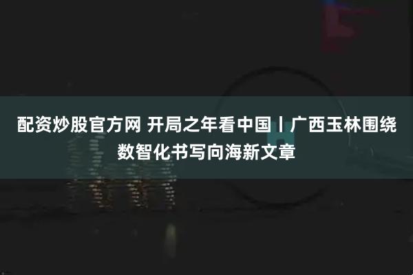 配资炒股官方网 开局之年看中国丨广西玉林围绕数智化书写向海新文章